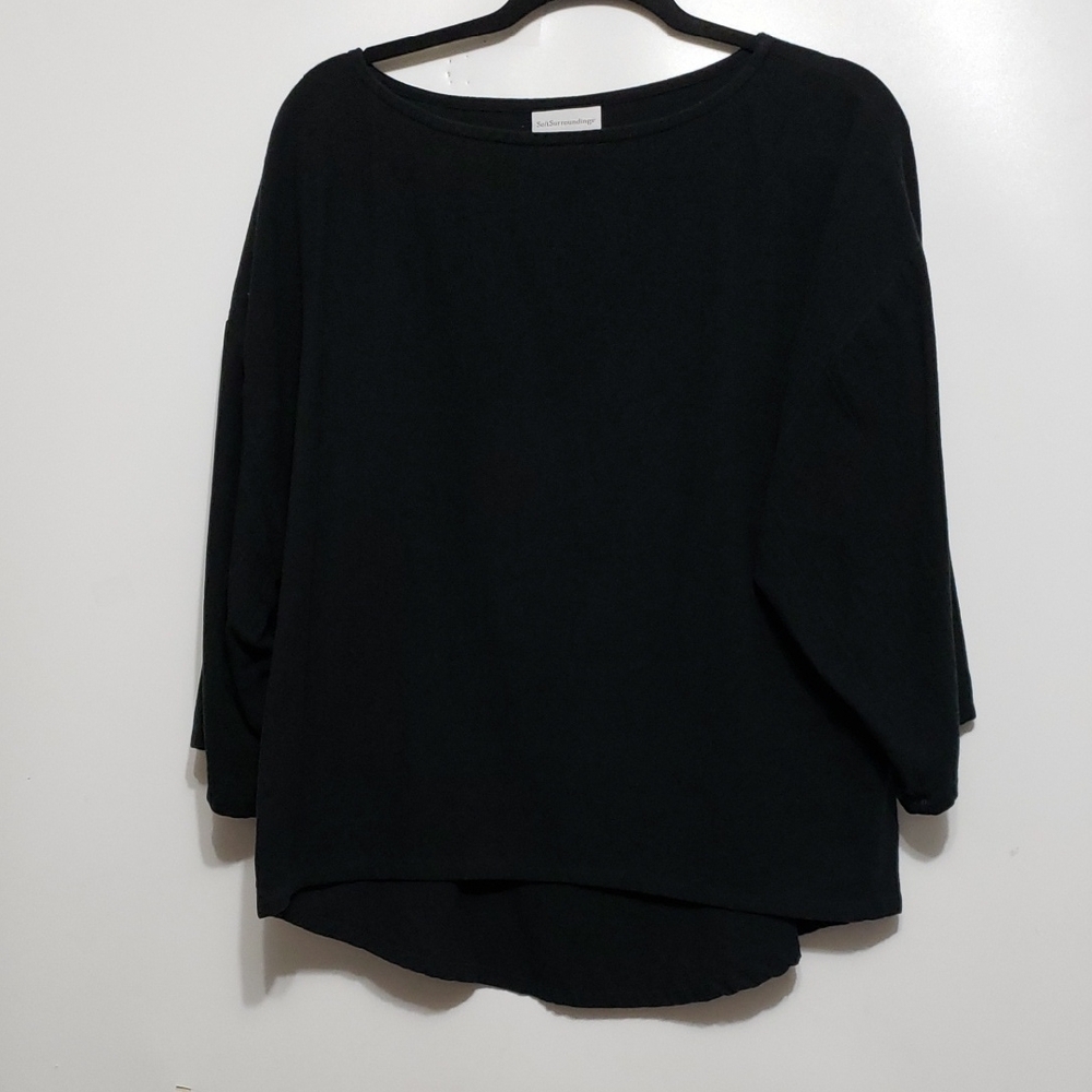Soft Surroundings Gauzy Black‎ Women's Top